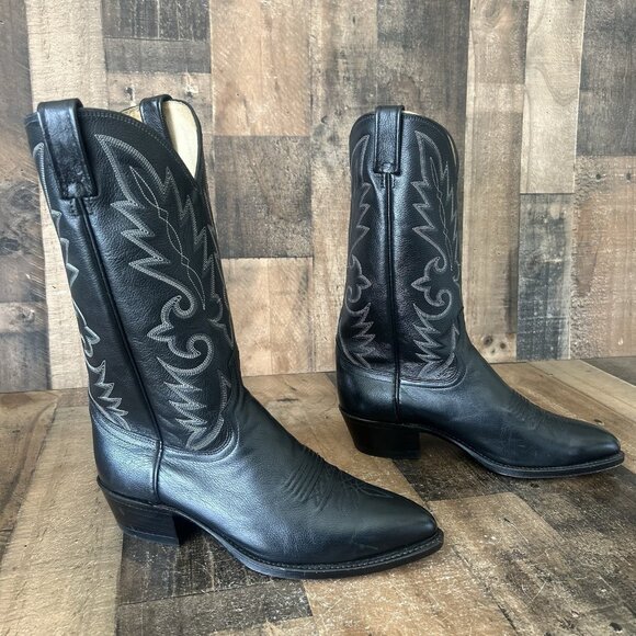 Dan Post 110 J Black Western Extra Wide Cowboy Boots Mens 9 EW - Picture 11 of 12